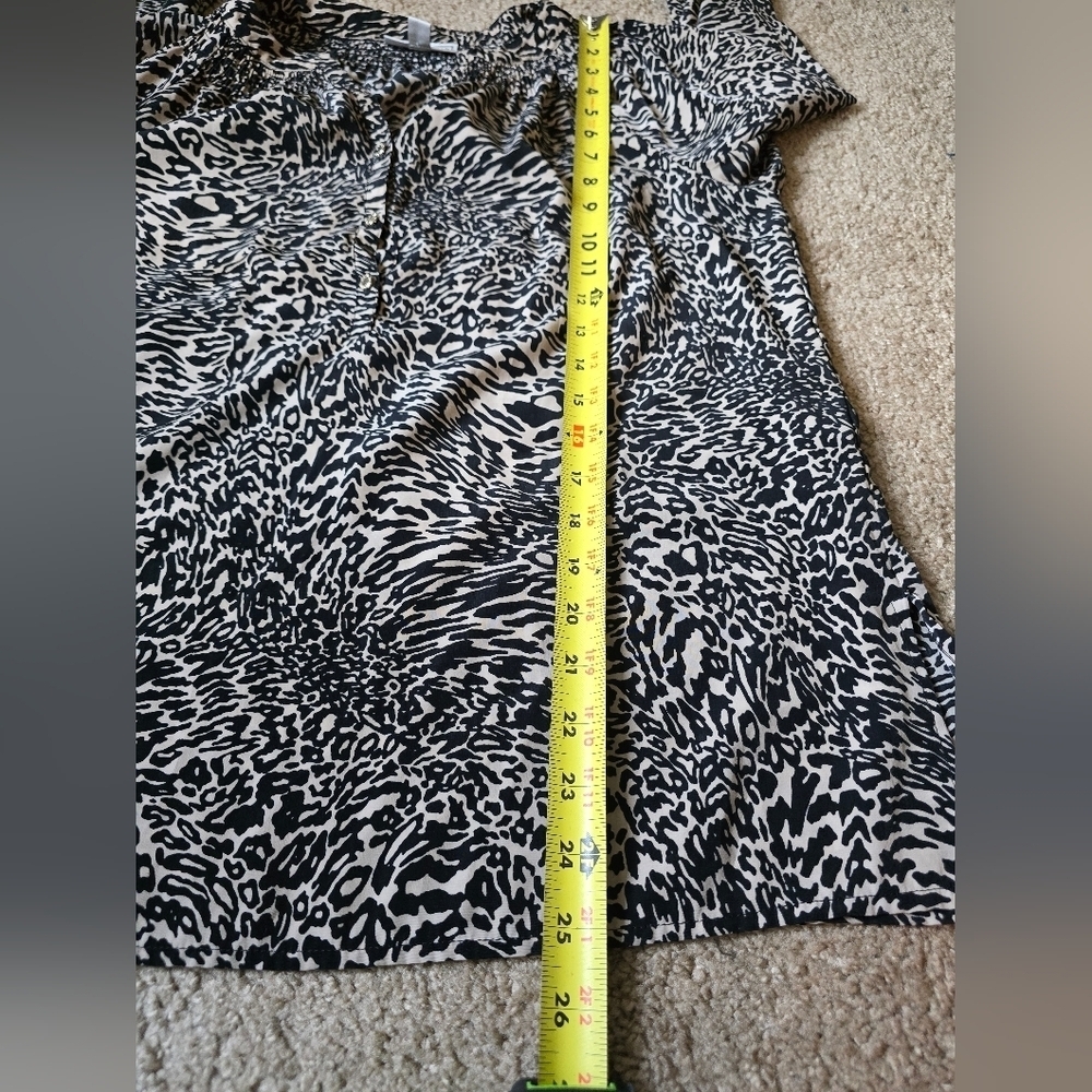 Dana Buchman Animal Print Blouse Size M - Picture 9 of 12